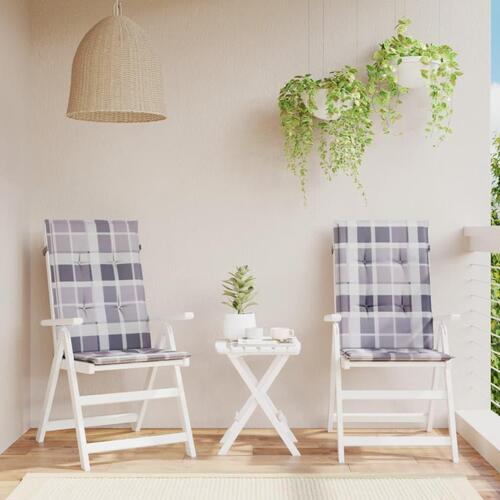 Stolehynder m. høj ryg 2 stk. 120x50x3 cm stof gråternet