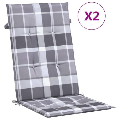 Stolehynder m. høj ryg 2 stk. 120x50x3 cm stof gråternet