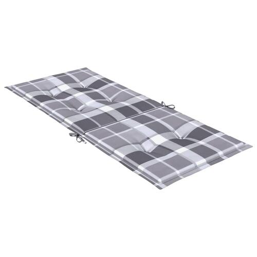 Stolehynder m. høj ryg 2 stk. 120x50x3 cm stof gråternet