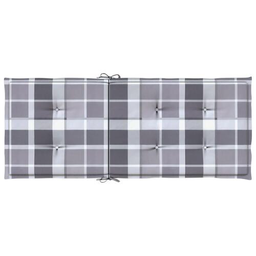 Stolehynder m. høj ryg 2 stk. 120x50x3 cm stof gråternet