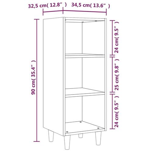 Skænk 34,5x32,5x90 cm konstrueret træ grå sonoma-eg