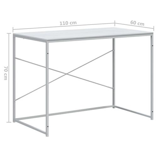 Computerbord 110x60x70 cm konstrueret træ hvid