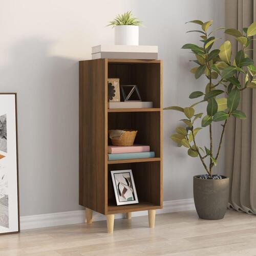 Skænk 34,5x32,5x90 cm konstrueret træ brun egetræsfarve