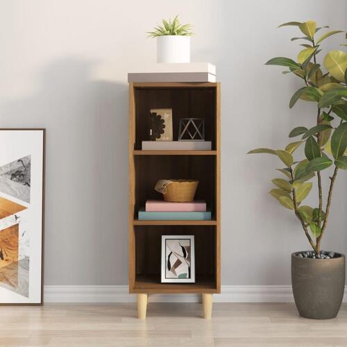 Skænk 34,5x32,5x90 cm konstrueret træ brun egetræsfarve