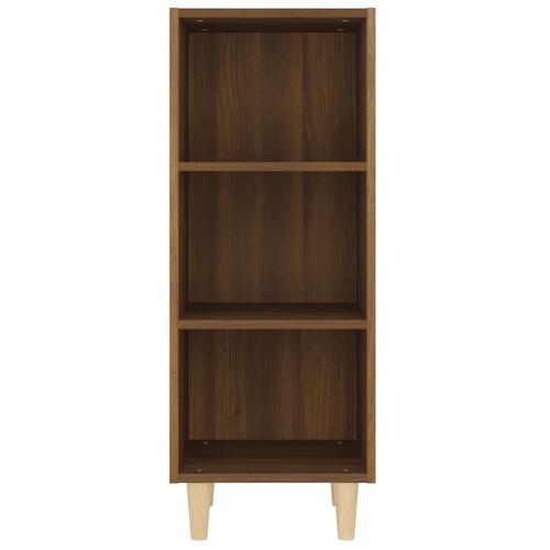 Skænk 34,5x32,5x90 cm konstrueret træ brun egetræsfarve