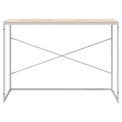 Computerbord 110x60x70 cm konstrueret træ hvid og egetræsfarvet
