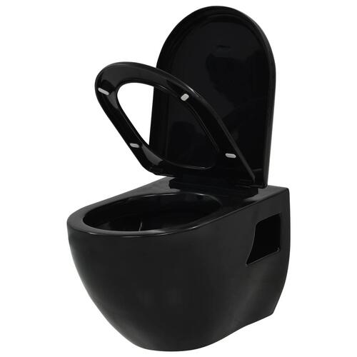 Væghængt toilet keramisk sort