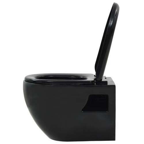 Væghængt toilet keramisk sort