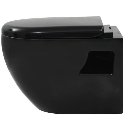 Væghængt toilet keramisk sort