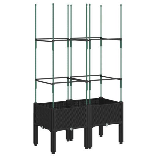 Plantekasse med espalier 80x40x142,5 cm PP sort