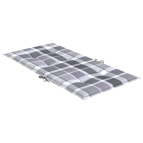 Stolehynde m. lav ryg 2 stk. 100x50x3 cm oxfordstof gråternet