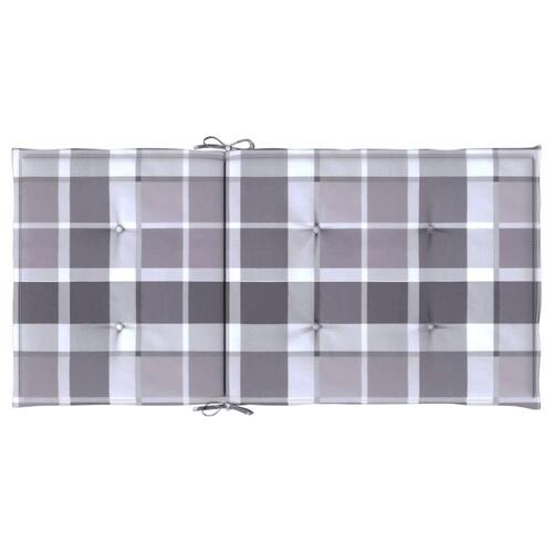 Stolehynde m. lav ryg 2 stk. 100x50x3 cm oxfordstof gråternet