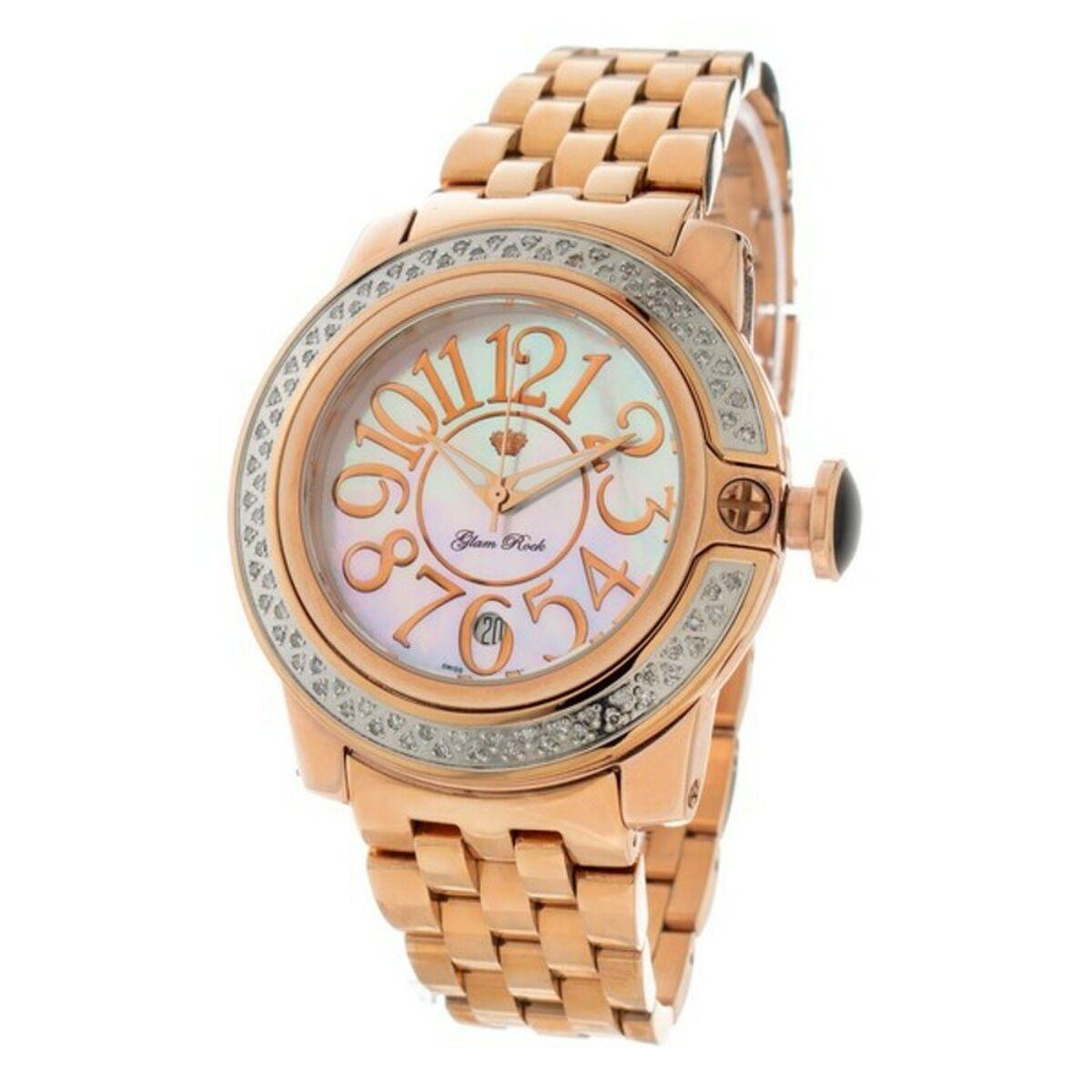 Glam Rock dameur gr32008d - armbåndsur Ø 46 mm, stål/pink