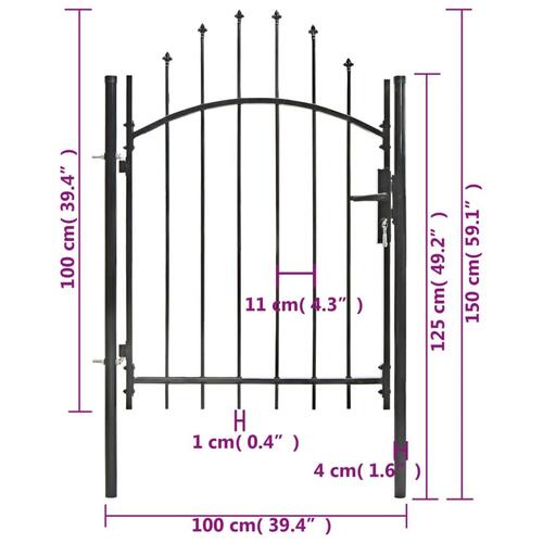 Havelåge stål 1 x 1,5 m sort