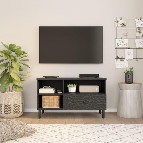 Tv-bord 80x33x46 cm massivt mangotræ sort