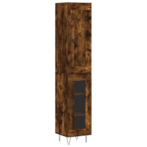 Skab 34,5x34x180 cm konstrueret træ røget egetræ