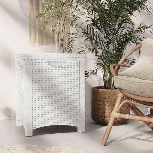 Opbevaringsboks til haven 39x39x46 cm polyrattan hvid