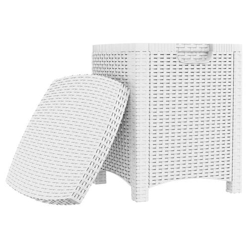 Opbevaringsboks til haven 39x39x46 cm polyrattan hvid