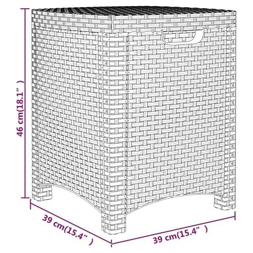 Opbevaringsboks til haven 39x39x46 cm polyrattan hvid