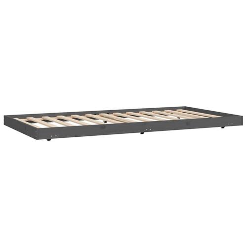 Sengestel 80x200 cm massivt fyrretræ grå