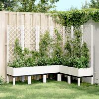 Plantekasse med espalier 160x120x142 cm PP hvid