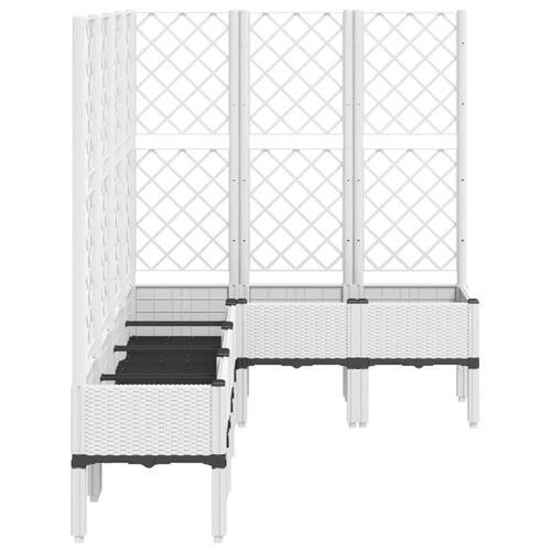 Plantekasse med espalier 160x120x142 cm PP hvid