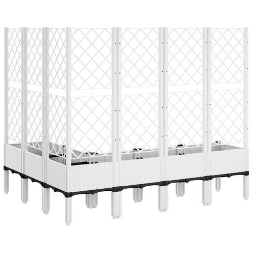 Plantekasse med espalier 160x120x142 cm PP hvid