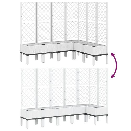 Plantekasse med espalier 160x120x142 cm PP hvid