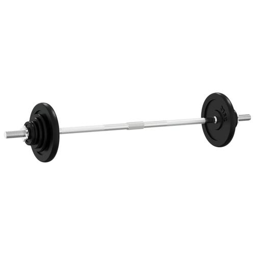 Vægtstang med skiver 60 kg støbejern