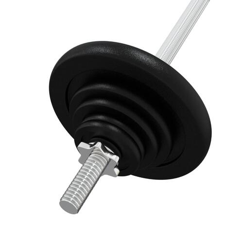 Vægtstang med skiver 60 kg støbejern