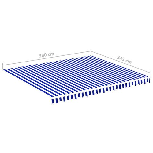 Udskiftningsdug til markise 4x3,5 m blå og hvid