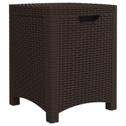 Opbevaringsboks til haven 39x39x46 cm polyrattan brun