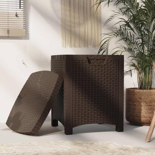 Opbevaringsboks til haven 39x39x46 cm polyrattan brun