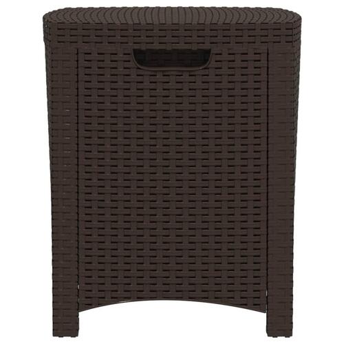 Opbevaringsboks til haven 39x39x46 cm polyrattan brun