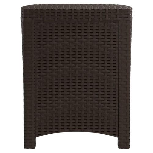 Opbevaringsboks til haven 39x39x46 cm polyrattan brun