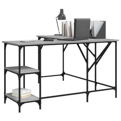 Skrivebord 139x139x75 cm konstrueret træ grå sonoma-eg