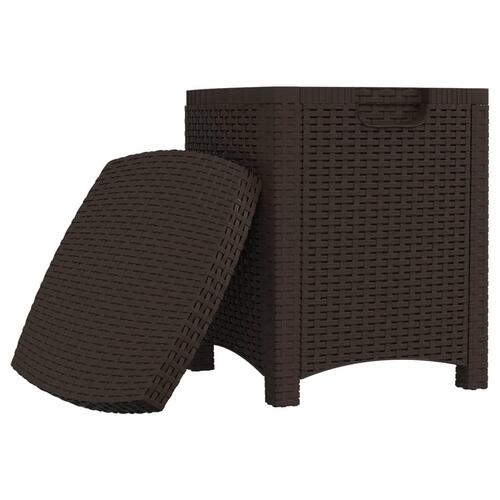 Opbevaringsboks til haven 39x39x46 cm polyrattan brun