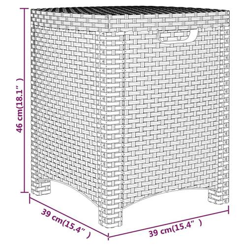 Opbevaringsboks til haven 39x39x46 cm polyrattan brun