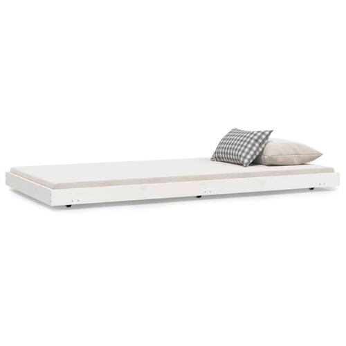 Sengestel 80x200 cm massivt fyrretræ hvid
