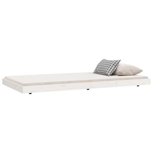 Sengestel 80x200 cm massivt fyrretræ hvid