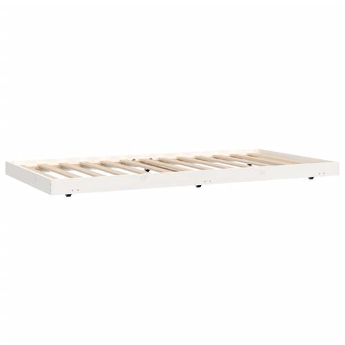 Sengestel 80x200 cm massivt fyrretræ hvid