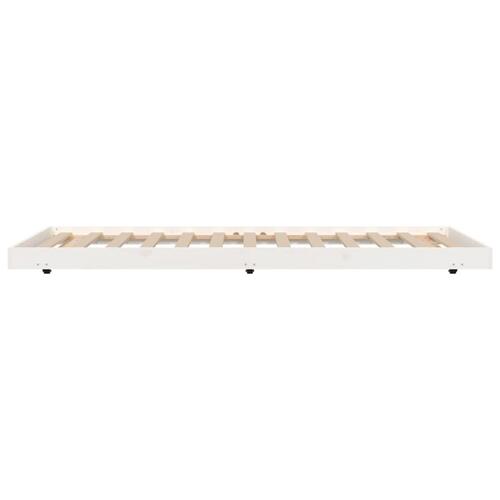 Sengestel 80x200 cm massivt fyrretræ hvid