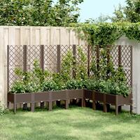 Plantekasse med espalier 200x160x142 cm PP brun