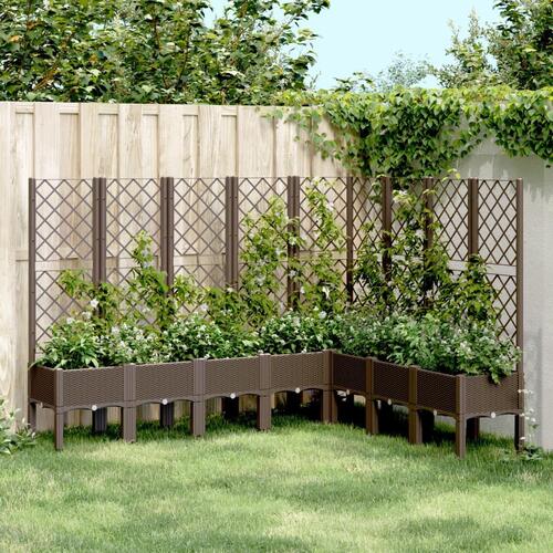 Plantekasse med espalier 200x160x142 cm PP brun