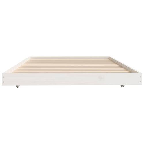 Sengestel 80x200 cm massivt fyrretræ hvid