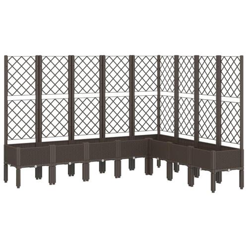 Plantekasse med espalier 200x160x142 cm PP brun