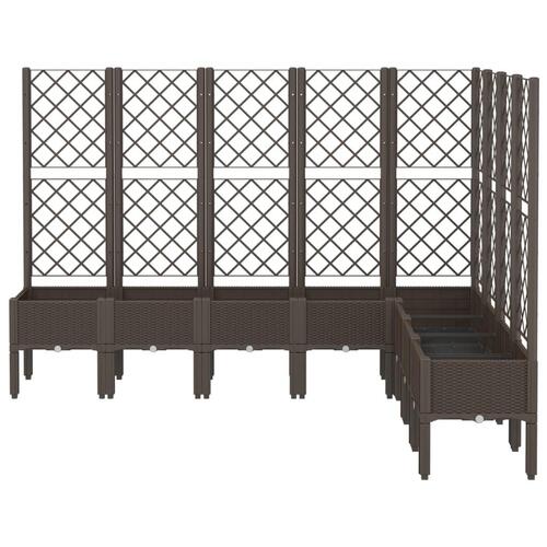 Plantekasse med espalier 200x160x142 cm PP brun
