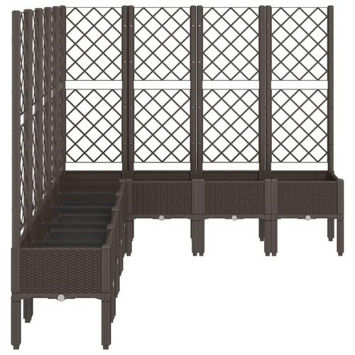 Plantekasse med espalier 200x160x142 cm PP brun