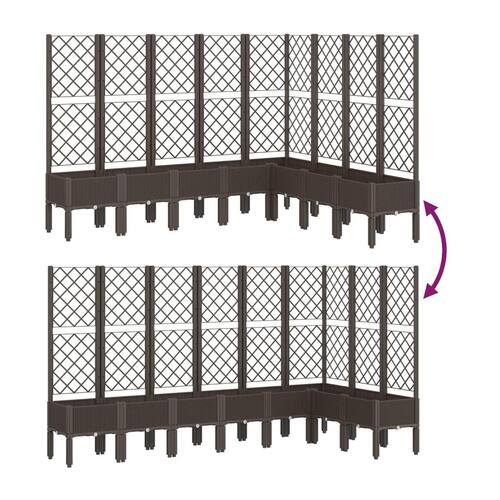 Plantekasse med espalier 200x160x142 cm PP brun