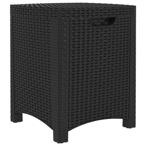 Opbevaringsboks til haven 39x39x46 cm polyrattan grafitgrå